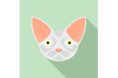 Cat head icon, flat style