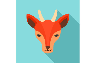 Wild doe icon, flat style