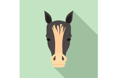 Horse head icon, flat style