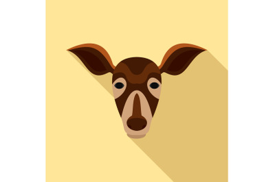 Roe head icon, flat style