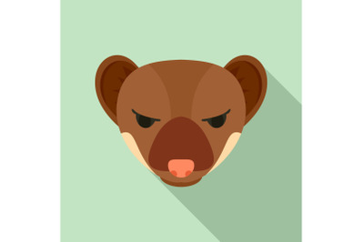 Jackal head icon, flat style