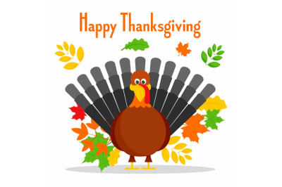 Happy thanksgiving concept background, flat style