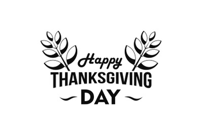 Happy thanksgiving leaf logo, simple style