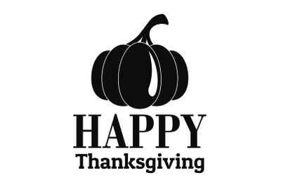 Pumpkin happy thanksgiving logo, simple style