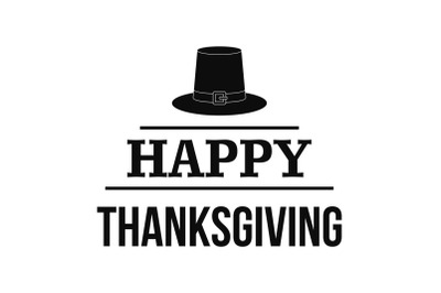 Hat happy thanksgiving logo, simple style