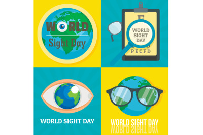 World sight day banner set, flat style