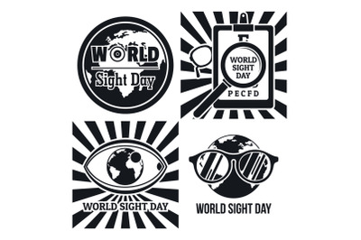 International sight day banner set, simple style