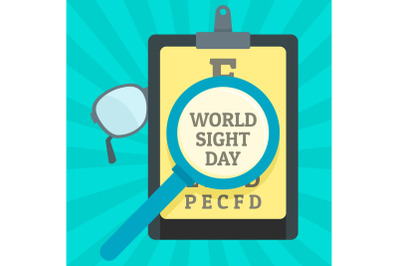 World sight day concept background, flat style