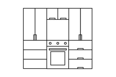 Kitchen furniture icon, outline style