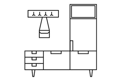 Enter home room icon, outline style