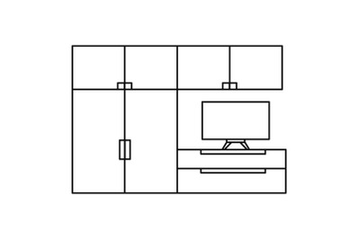 Living room furniture icon, outline style