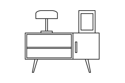 Night stand icon, outline style