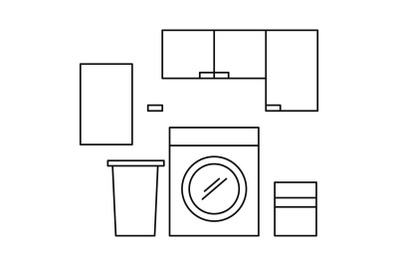 Wash room icon, outline style