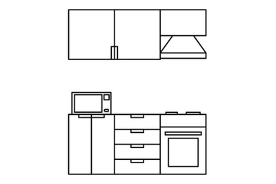 Kitchen modern furniture icon, outline style