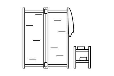 Washing cabine icon, outline style