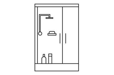 Shower bath cabine icon, outline style