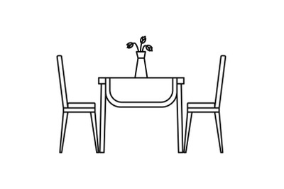 Living room table icon, outline style