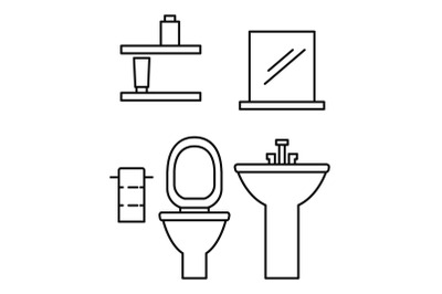 Toilet room icon, outline style