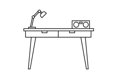 Work table icon, outline style