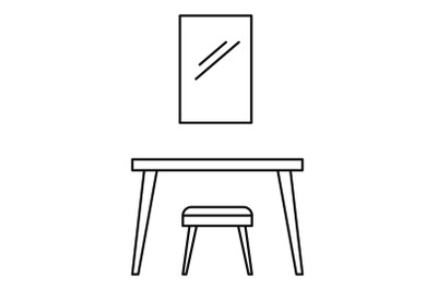 Table mirror icon, outline style