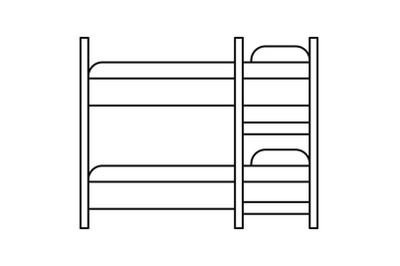 Double kid bed icon, outline style