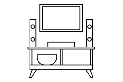 Home tv system icon, outline style