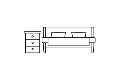 Modern sofa icon, outline style