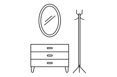 Home furniture icon, outline style