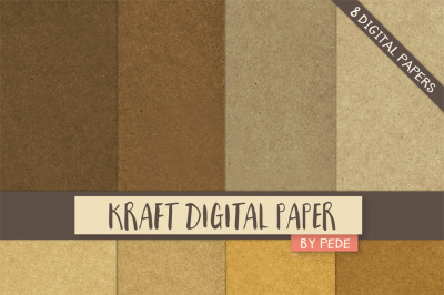 Kraft digital paper pack