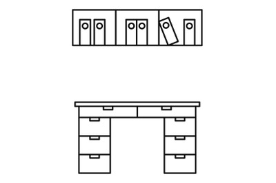 Office desktop icon, outline style