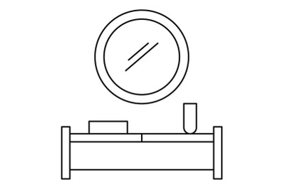 Modern interior room icon, outline style