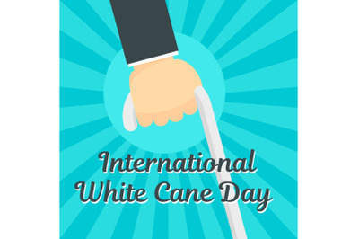 White cane day concept background, flat style