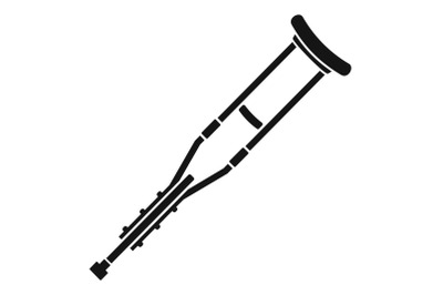 Wood crutch icon, simple style
