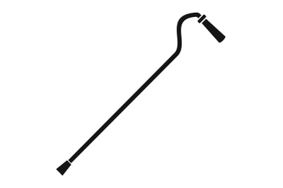 Aged walking stick icon, simple style