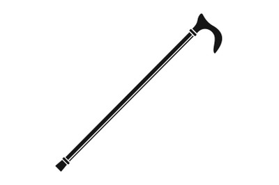 Walking stick icon, simple style