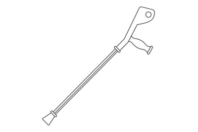 Crutch icon, outline style