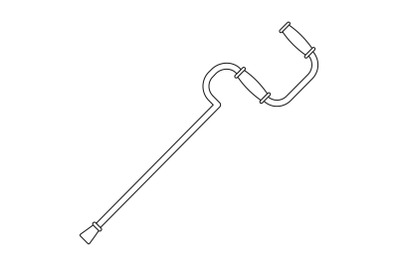 Metal walking stick icon, outline style