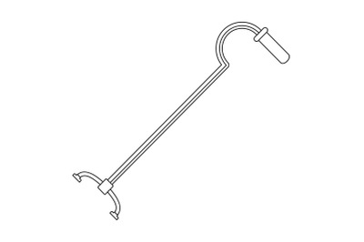 Walking cane icon, outline style