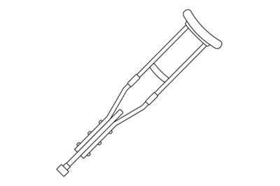 Wood crutch icon, outline style