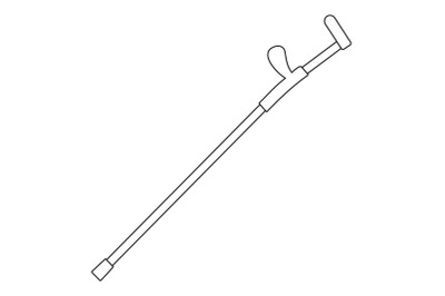 Modern walking stick icon, outline style