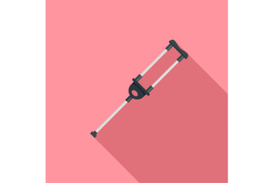 Medical crutch icon, flat style