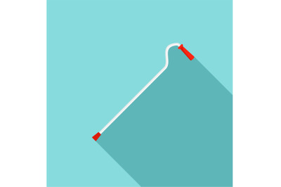 Aged walking stick icon, flat style