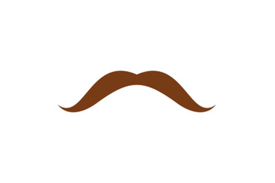 Long mustache icon, flat style