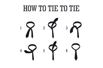 Men tie infographic, simple style