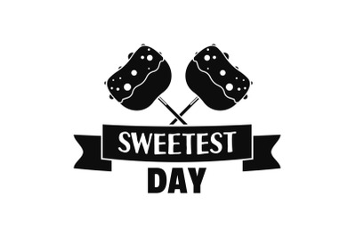 Sweet dessert day logo, simple style