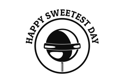 Happy sweet day logo, simple style