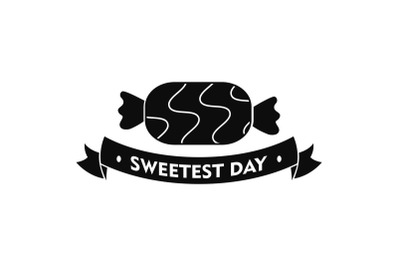 Bonbon candy day logo, simple style