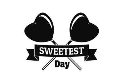 Sweetest day logo, simple style