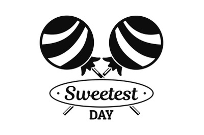 Lollipop sweet logo, simple style