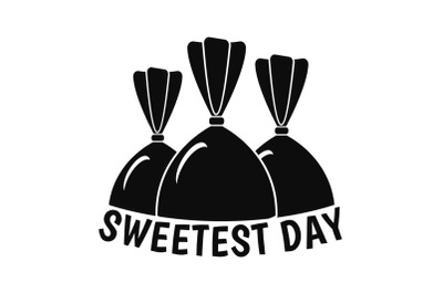 Bonbon sweet day logo, simple style